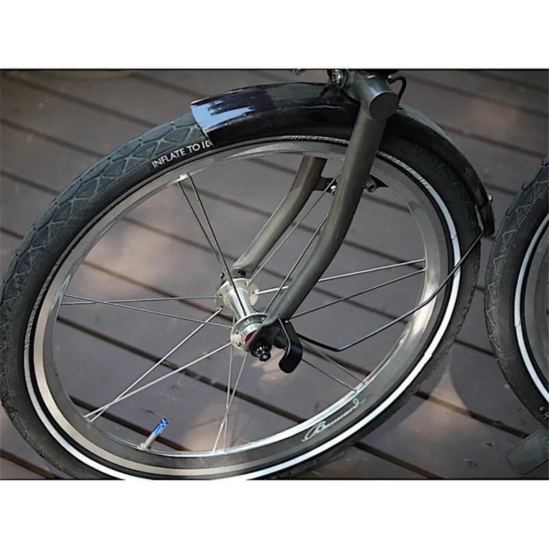Crochet fourche avant Brompton H&H titane v2 avec garde-boue pour transport vélo pliant