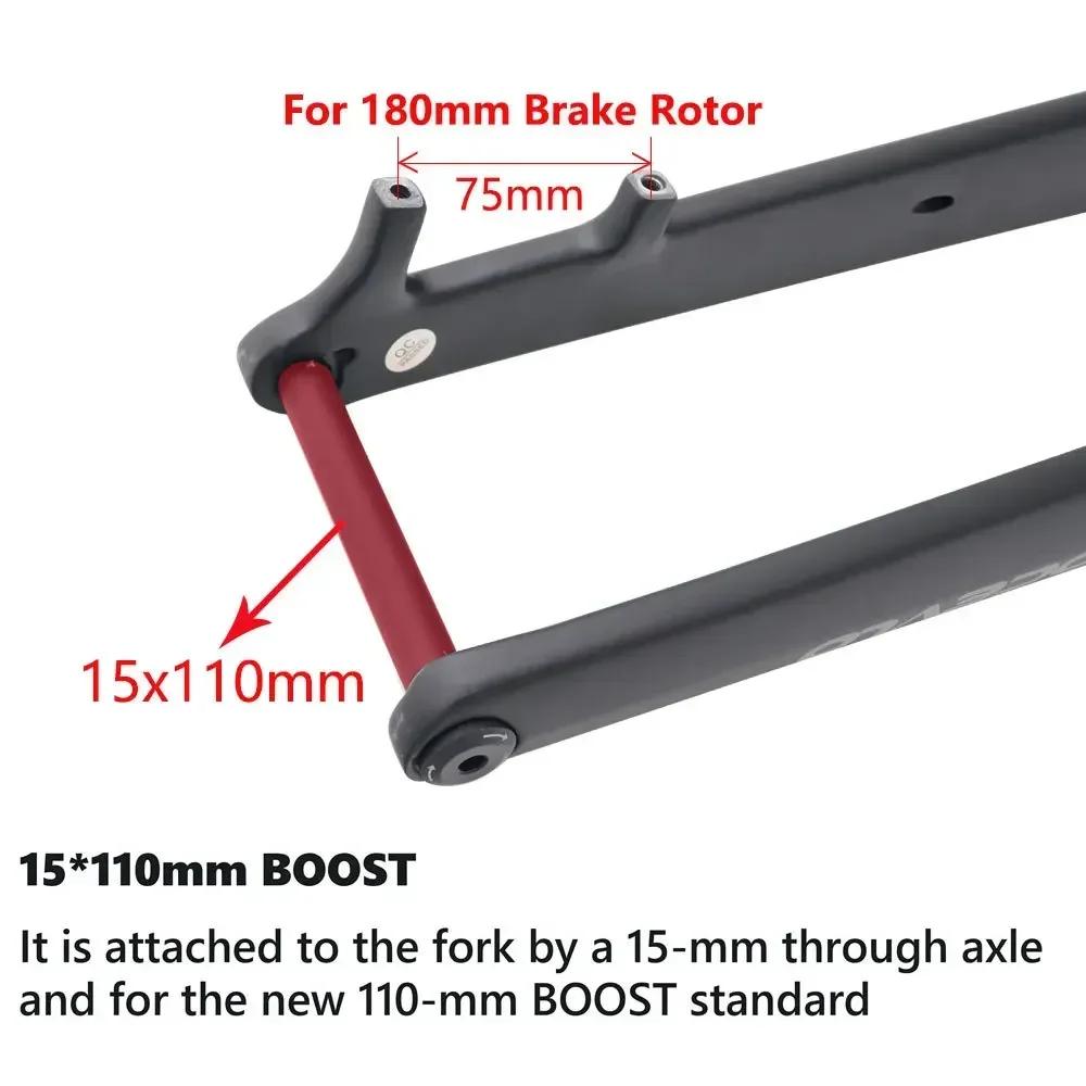 Kocevlo accessoires de vélo, fourche de VTT en Fiber de carbone 29er, axe de baril Boost 15*110mm, r
