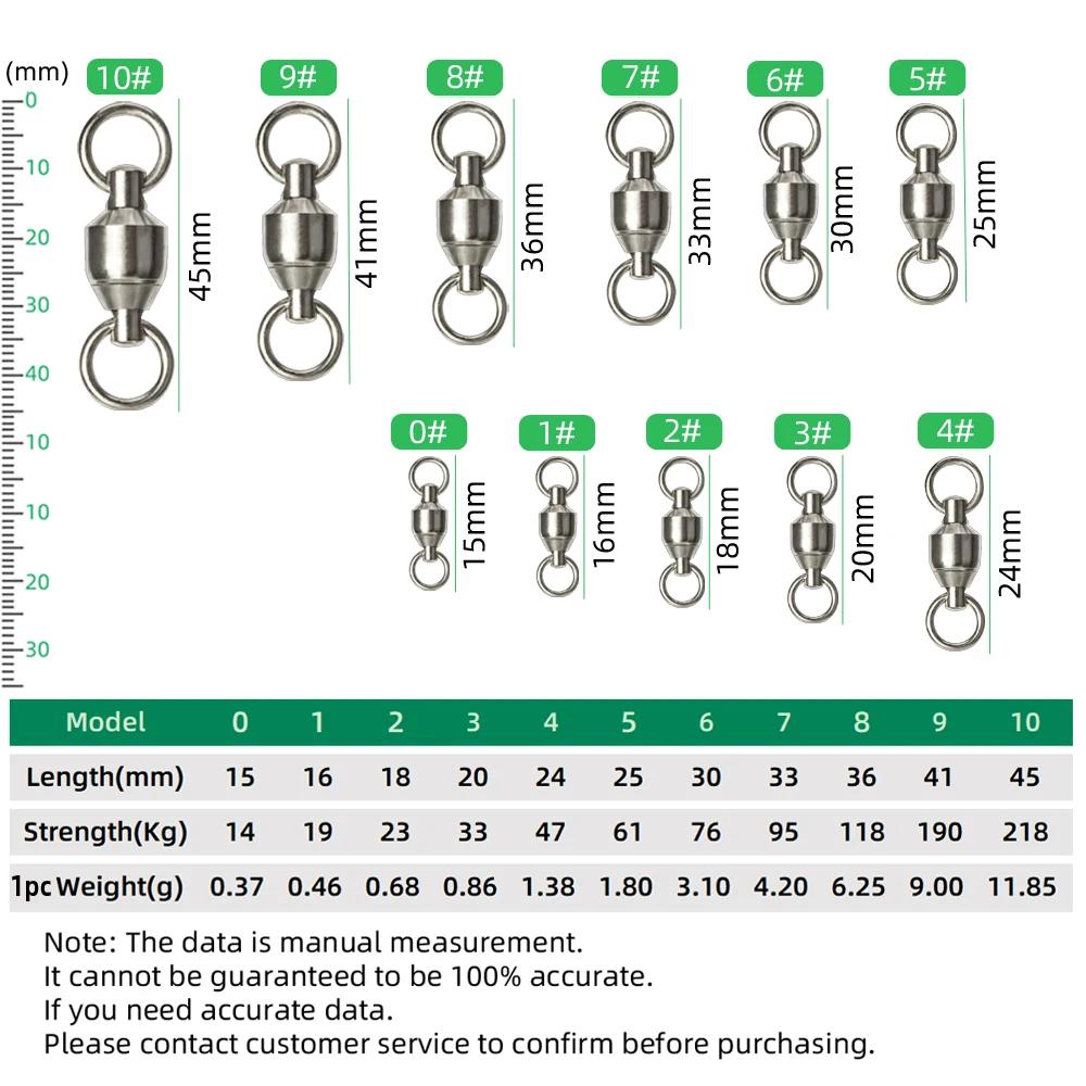 Chrdyuju-Émerillons de pêche à roulement en acier inoxydable, connecteur de baril, accessoires de pê