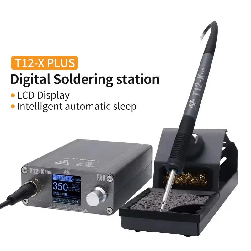 Station de soudage OSS T12-X PLUS, fer à souder électronique avec pointes T12 pour réparation de PCB