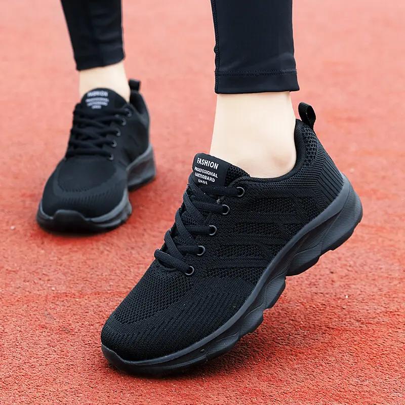 Baskets femme décontractées marche respirantes plates maille blanche mode 2024 sport