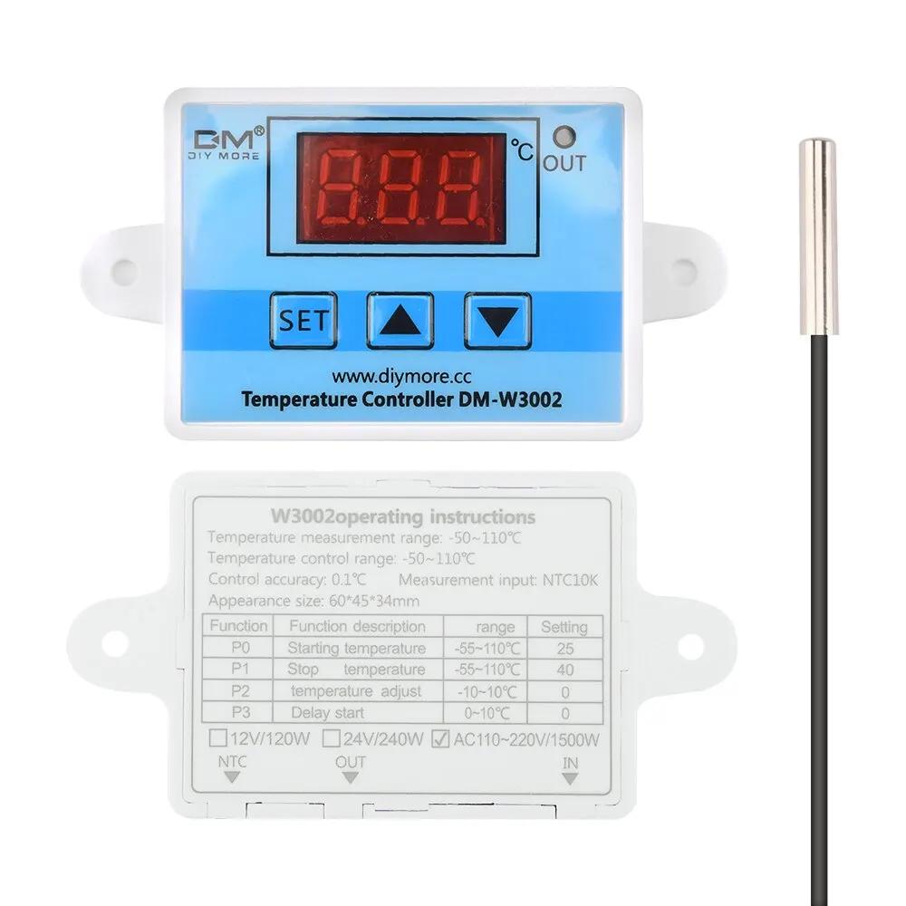W3002 110V 220V LED régulateur de température numérique Thermostat thermorégulateur capteur compteur