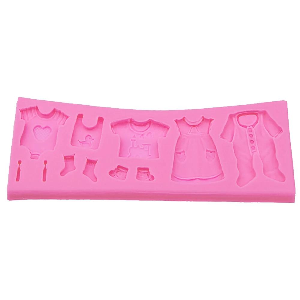 Pop 3D bébé vêtements douche bricolage Silicone moule Fondant cuisine gâteau décoration moule pour c