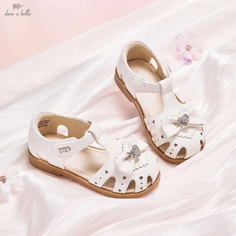 Dave Bella bébé filles sandales été belles chaussures en cuir souple enfants princesse chaussures en