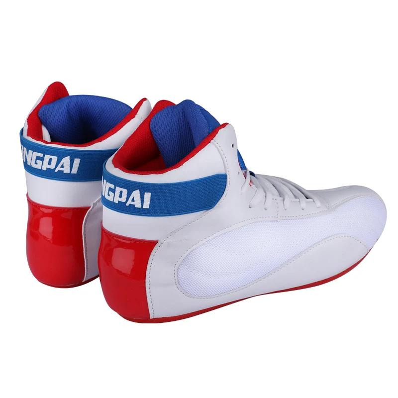 Bottes de lutte respirantes coordonnantes pour hommes et femmes, chaussures de boxe professionnelles