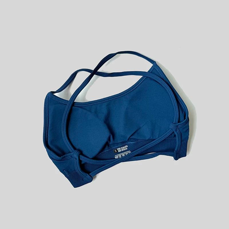 Soutien-gorge de sport dos nu pour femmes, sans couture, Impact, Yoga, rembourré, haut court, extens