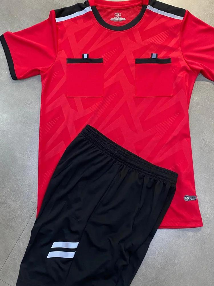 Kits de Football 2025, uniformes d'arbitre pour hommes, maillots de Football, chemises avec poches,