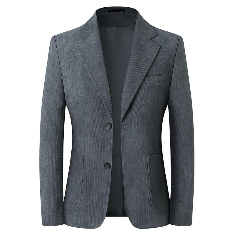 Blazer Hombre haute qualité hommes à la mode veste en velours côtelé affaires décontracté Banquet So