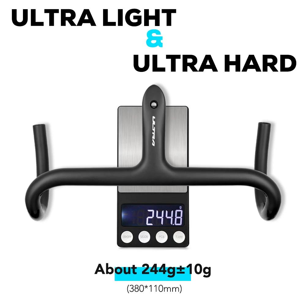 Cockpit de guidon de vélo intégré en fibre de carbone ultra-léger 237g pour vélo de route, câble int