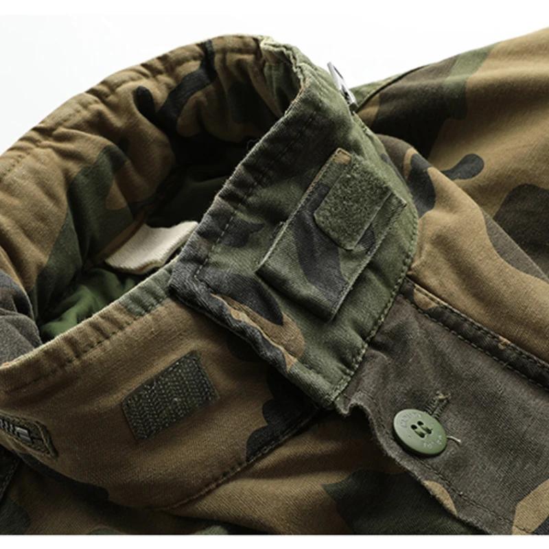 Veste matelassurera lourde rétro américaine, coupe-vent, manteau d'outillage de poche, style militai
