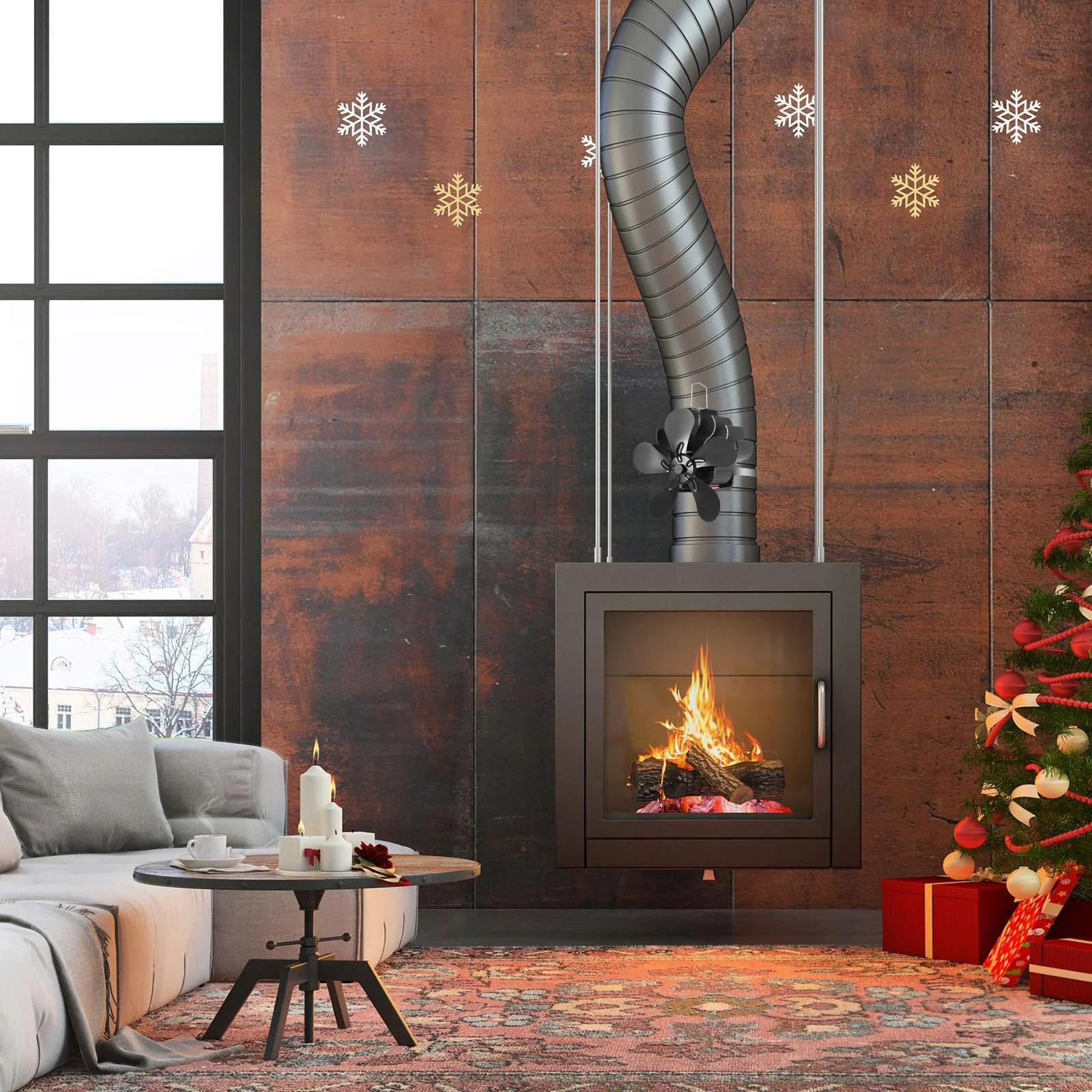 Ventilateur de cheminée sans électricité, ventilateur de poêle silencieux, ventilateur de poêle à bo