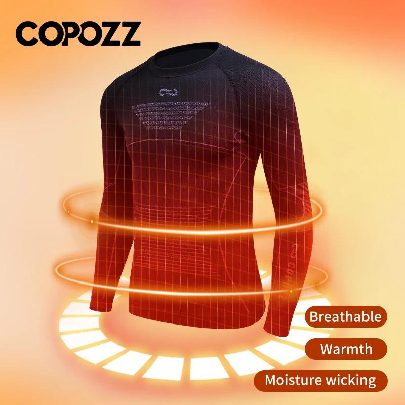 COPOZZ hommes femmes Ski sous-vêtement thermique ensembles Sport séchage rapide survêtement Fitness