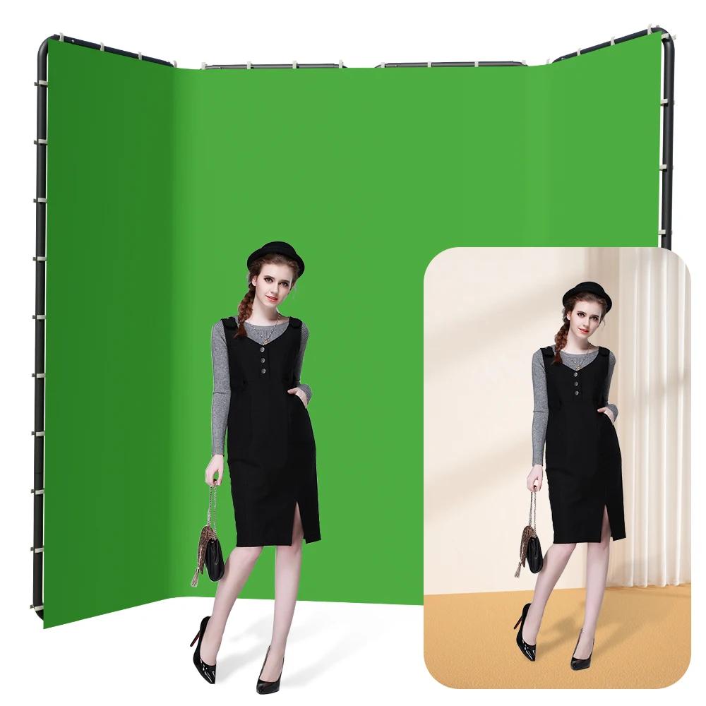 Support de fond photo SH 2,4x4M avec écran vert pour photographie, support de fond de studio et trép