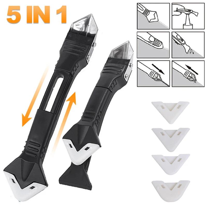 Grattoir en Silicone 5 en 1, ensemble d'outils de dissolvant lisse, finition de calfeutrage, Kit de