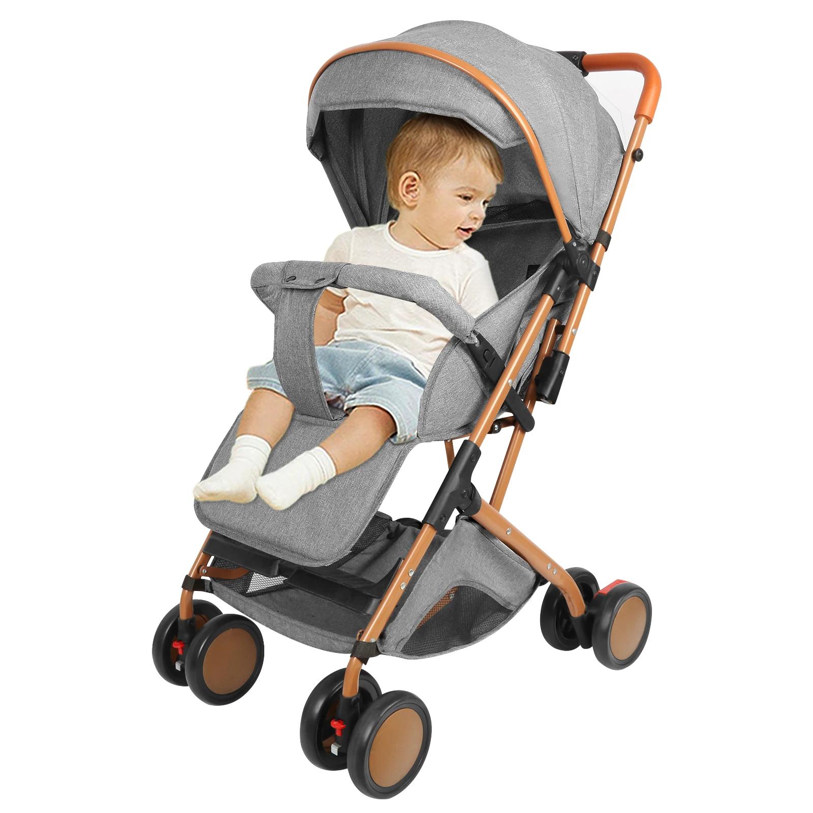 Poussette bébé, chariot avec moustiquaire, jusqu'à 20 kg, avec panier de rangement, 4 roues, pousset