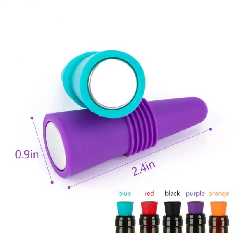Bouchon de bouteille de vin en Silicone, 5 pièces, bouteille de boisson, anti-fuite, bouchons de sce
