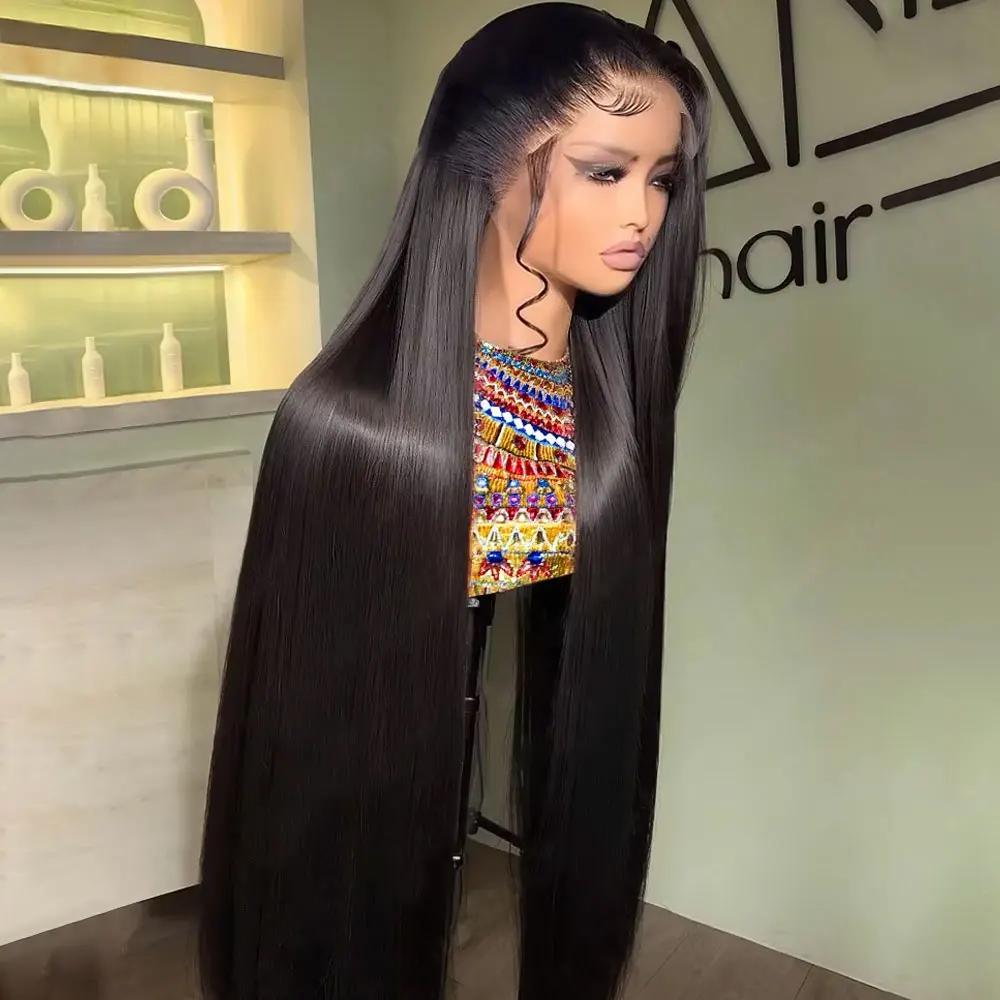 Perruque Lace Front Body Wave Naturelle, Cheveux Lisses, 13x6 HD, Pre-Plucked, avec Baby Hair, Densi