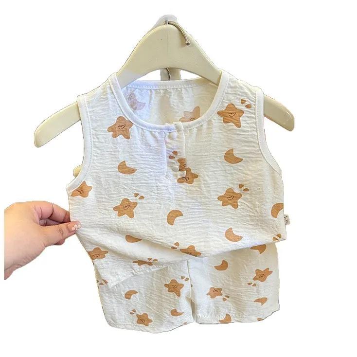 Ensemble deux pièces pour garçons et filles, gilet et short décontractés pour bébé, nouvelle Version