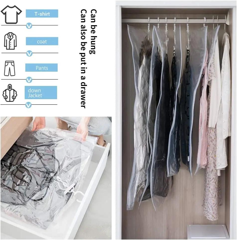 Sac de rangement sous vide suspendu, sacs de rangement scellés pour vêtements pour costumes, manteau