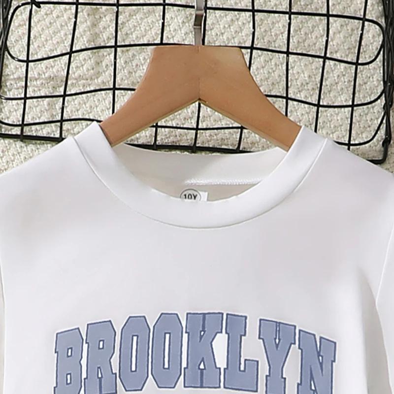Vêtements assortis pour filles de 8 à 12 ans, couleur unie, vêtements décontractés quotidiens pour f