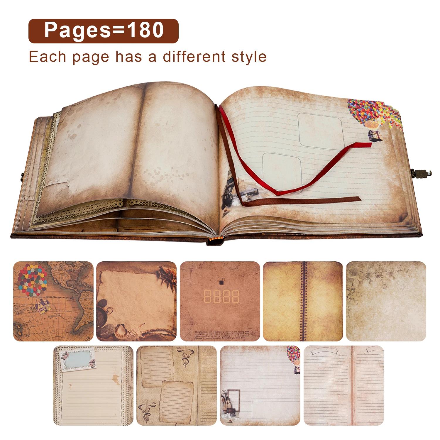 180 pages bricolage voyage Album Photo notre livre d'aventure en cuir rétro créatif anniversaire Alb