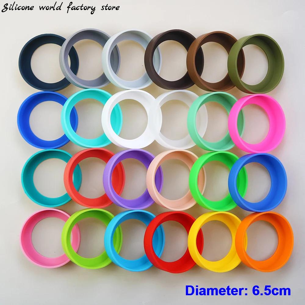 Sous-verres en Silicone, 28 couleurs, 6.5CM, couvercle inférieur de tasse, anneau inférieur, manchon