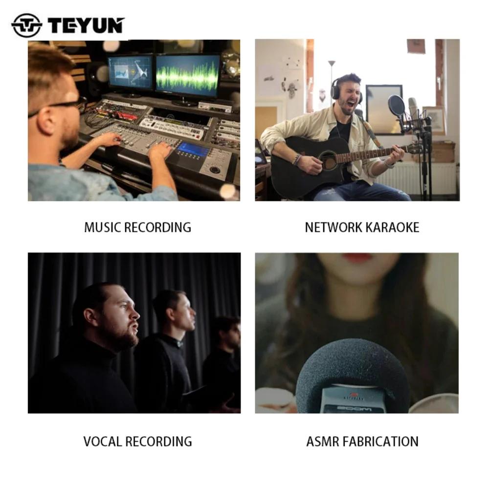 TEYUN Q26 2 canaux Interface Audio portable professionnelle console de carte son mini mélangeur USB