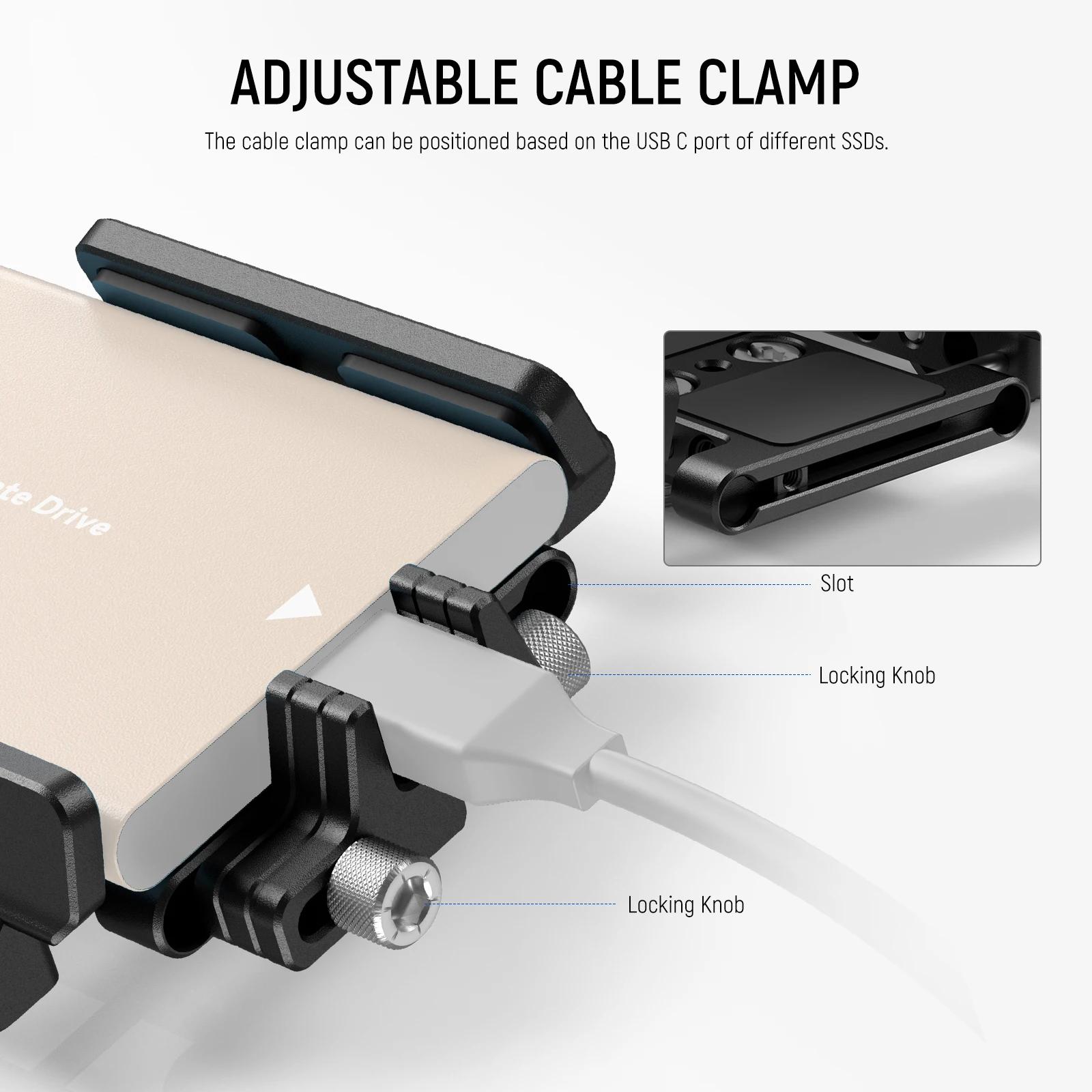 NEEWER Support de montage Support SSD avec serre-câble à chaussure froide, 1,6 "-2,6" pour Samsung T