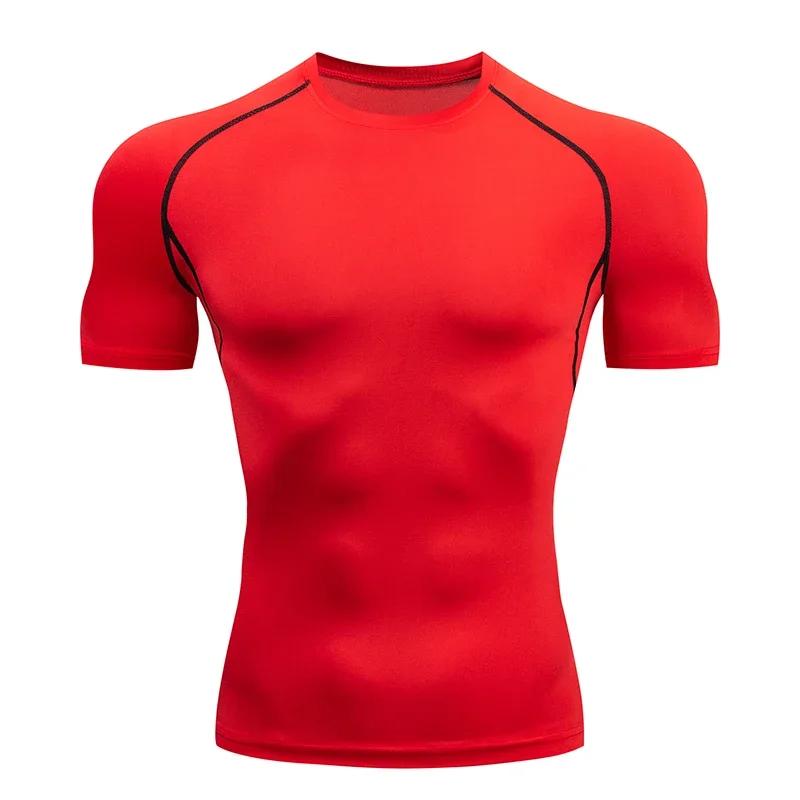 T-shirt de compression manches courtes homme - Haut de sport fitness jogging athlétisme performance