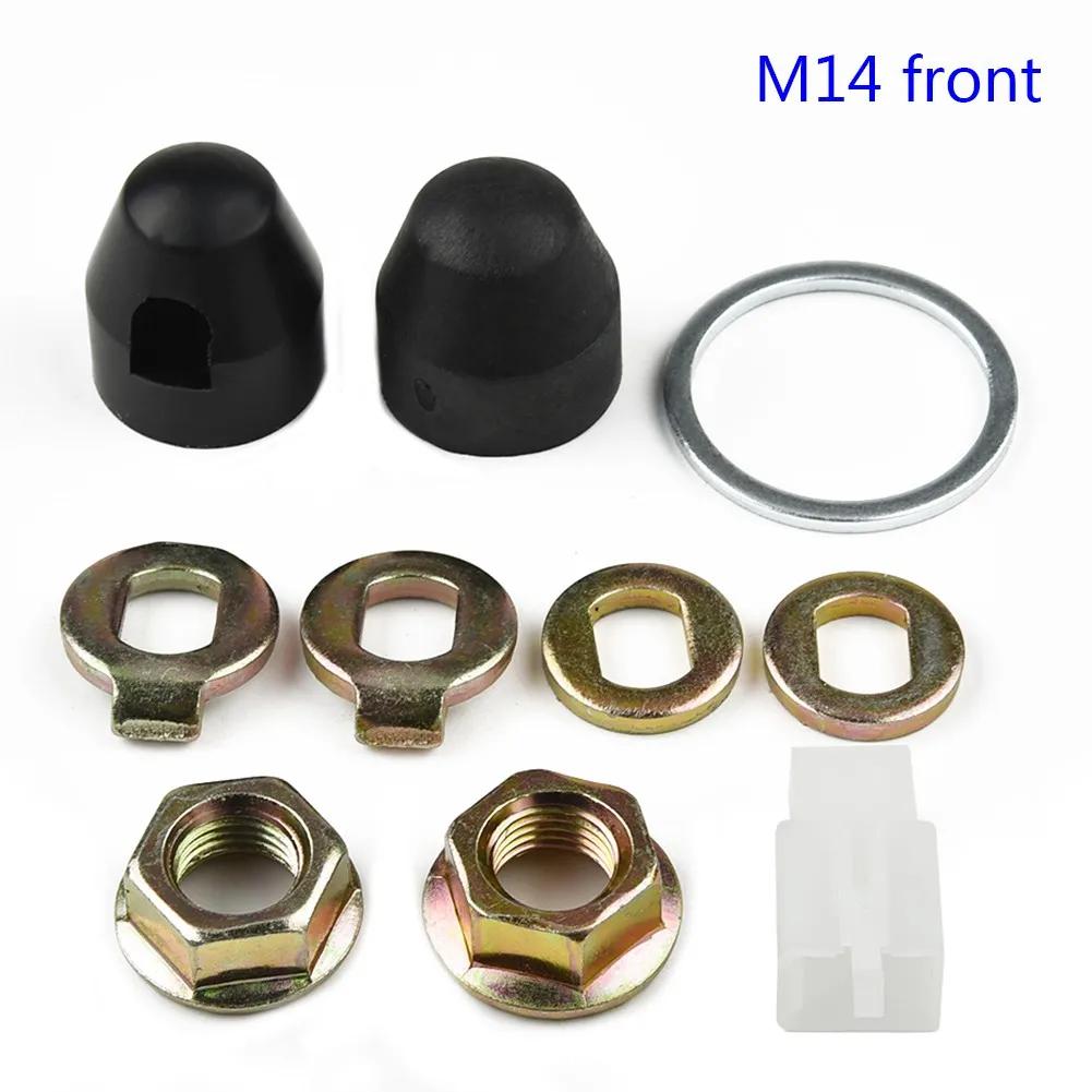 Essieu de moteur de moyeu de vélo électrique M12/M14, écrou de blocage, rondelle de verrouillage, en