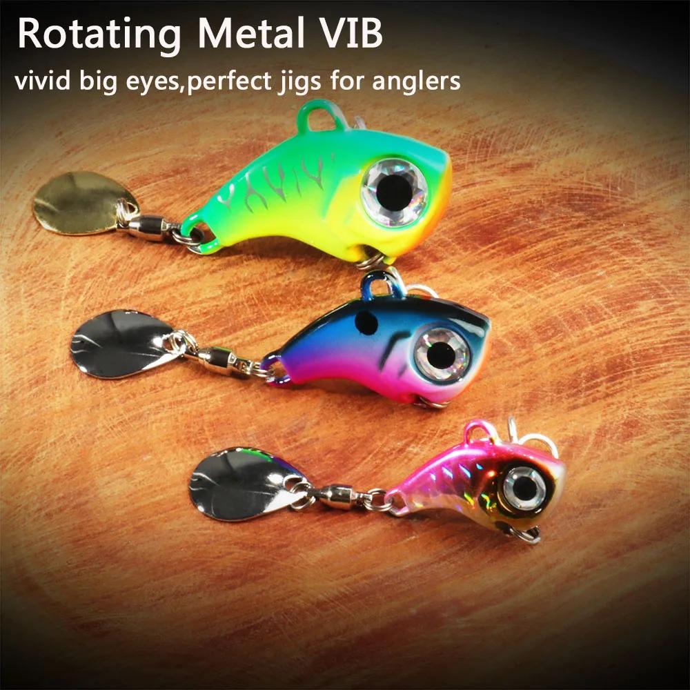 Wobble rotatif métal VIB Vibration appât Spinner cuillère gabarit leurres de pêche 10g 20g 30g appât