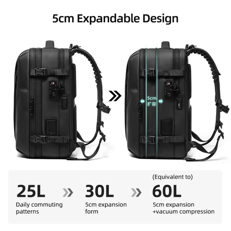 Sac à dos de voyage pour hommes, pompe de démarrage en un clic, compression sous vide, sac à dos pou