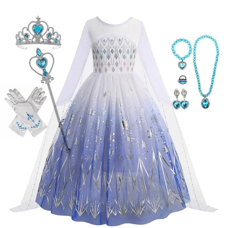 La reine des neiges 2 Elsa princesse filles habiller Disney reine des neiges Costume carnaval fête H
