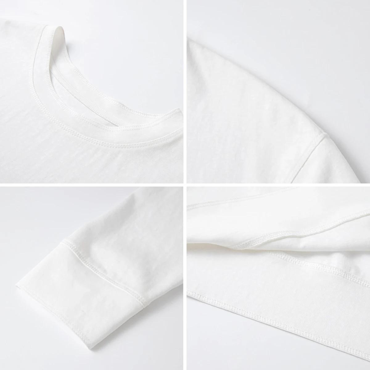 T-shirt en coton blanc pour femme VIMLY, collection Printemps 2026, col rond, manches longues, coupe