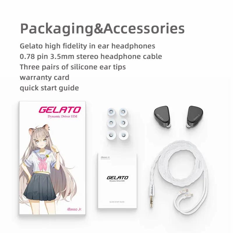 IBasso Jr. Gelato HiFi filaire écouteurs dans l'oreille musique casque haute qualité Sport casque pe