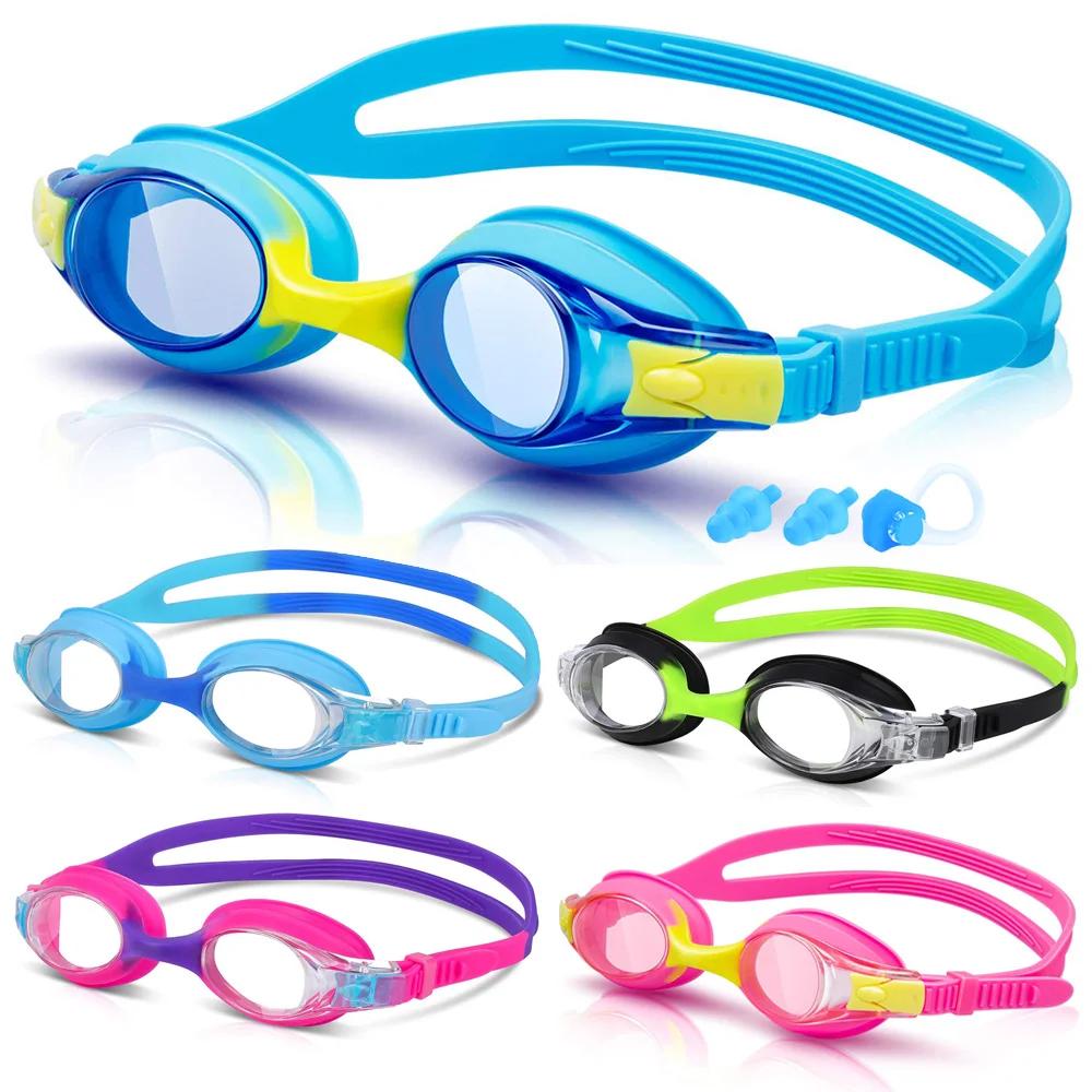 Lunettes de natation pour enfants de 3 à 14 ans, Anti-buée, Protection UV 100%, Vision claire, pas d