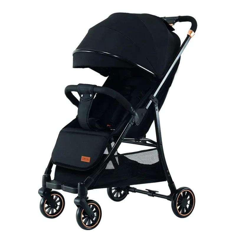 La poussette pour bébé peut s'asseoir et s'allonger avec une poussette légère pliante et absorbant l