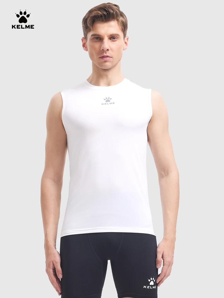 Kelme T-shirt de fitness sans manches pour hommes, vêtements d'été à haute élasticité, respirants, v