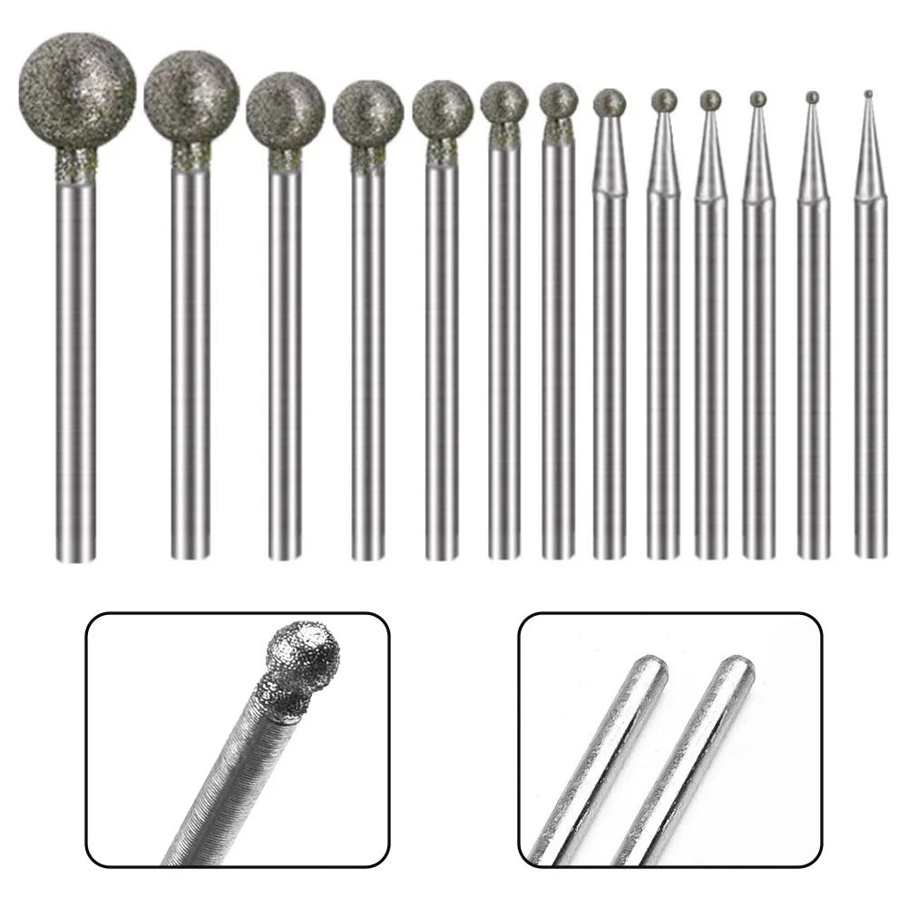 Foret de ponçage rond en diamant de 0.5 à 8mm, 5 pièces, tête de meulage de coupe, tige de 2.35mm po
