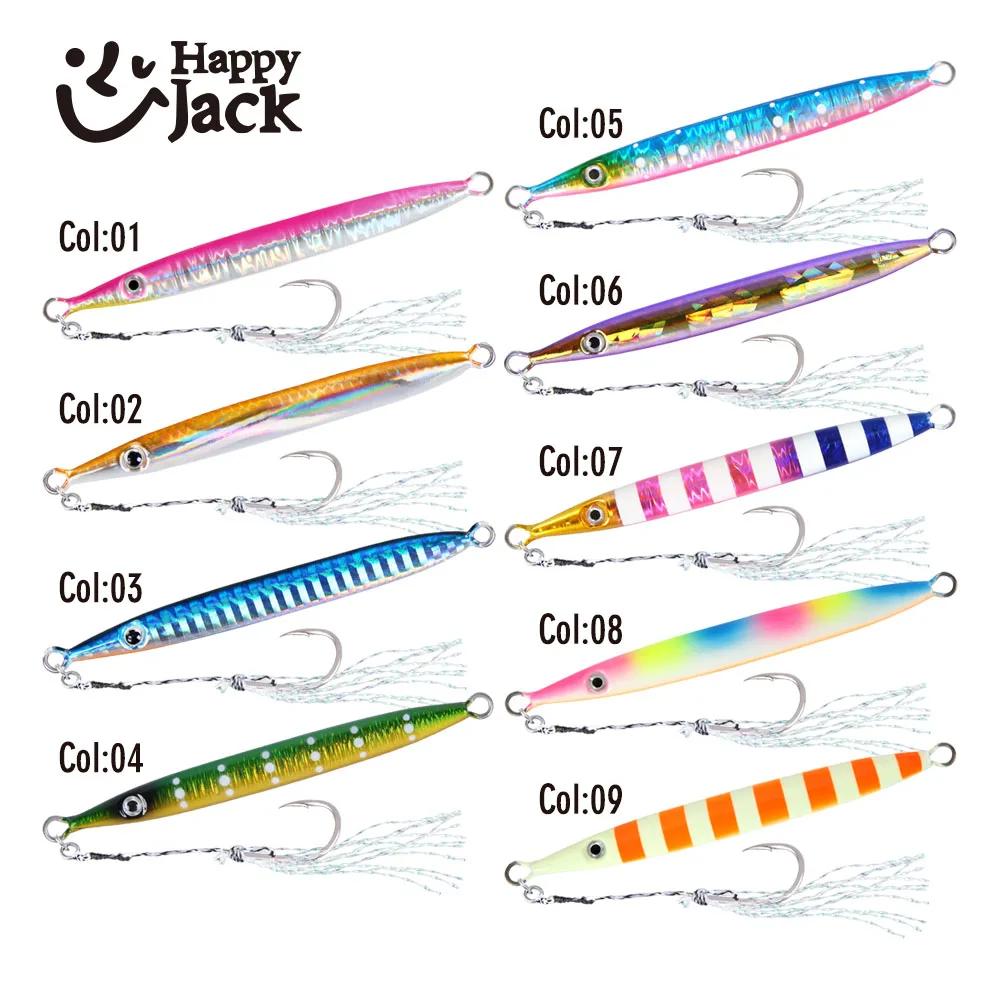 HappyJack métal gabarits coulant rapide 15G 25G 30G lumineux métal gabarit pêche gabarits cuillère a