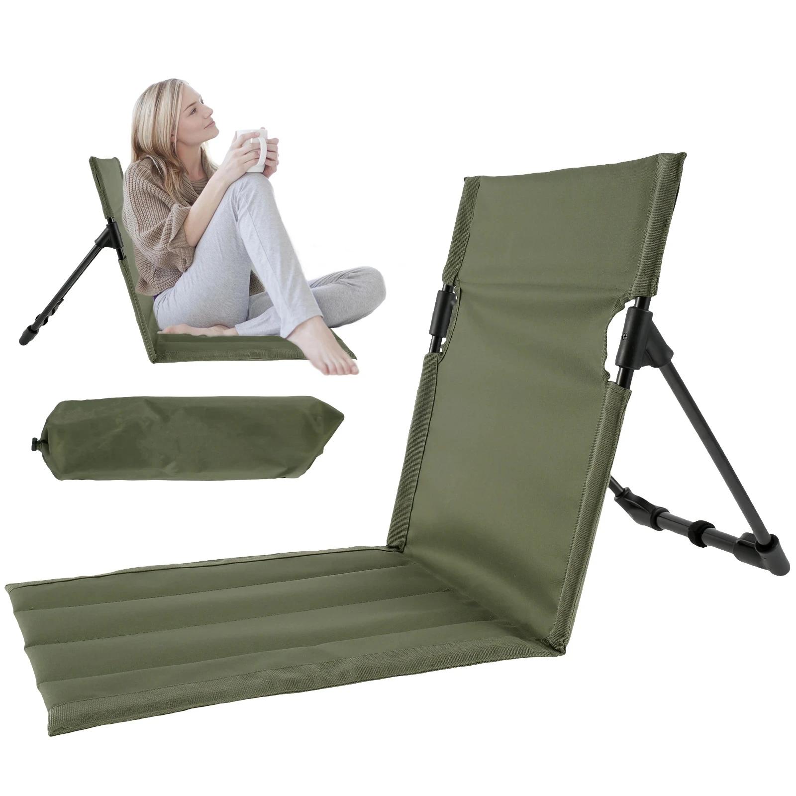 Chaise pliante de Camping en plein air, Portable, pliable, paresseux, coussin de dossier pour pêche,