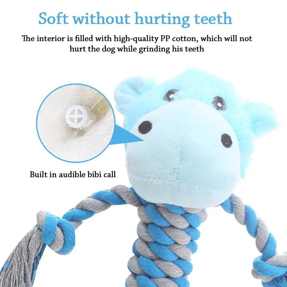Jouet grinçant pour petits chiens de compagnie, peluche douce à mâcher, forme d'animal en peluche, U