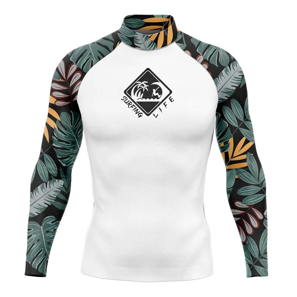 Rash Guard hommes Surf chemises à manches longues Lycra Surf Traje De Baño Manga Larga maillot De Ba