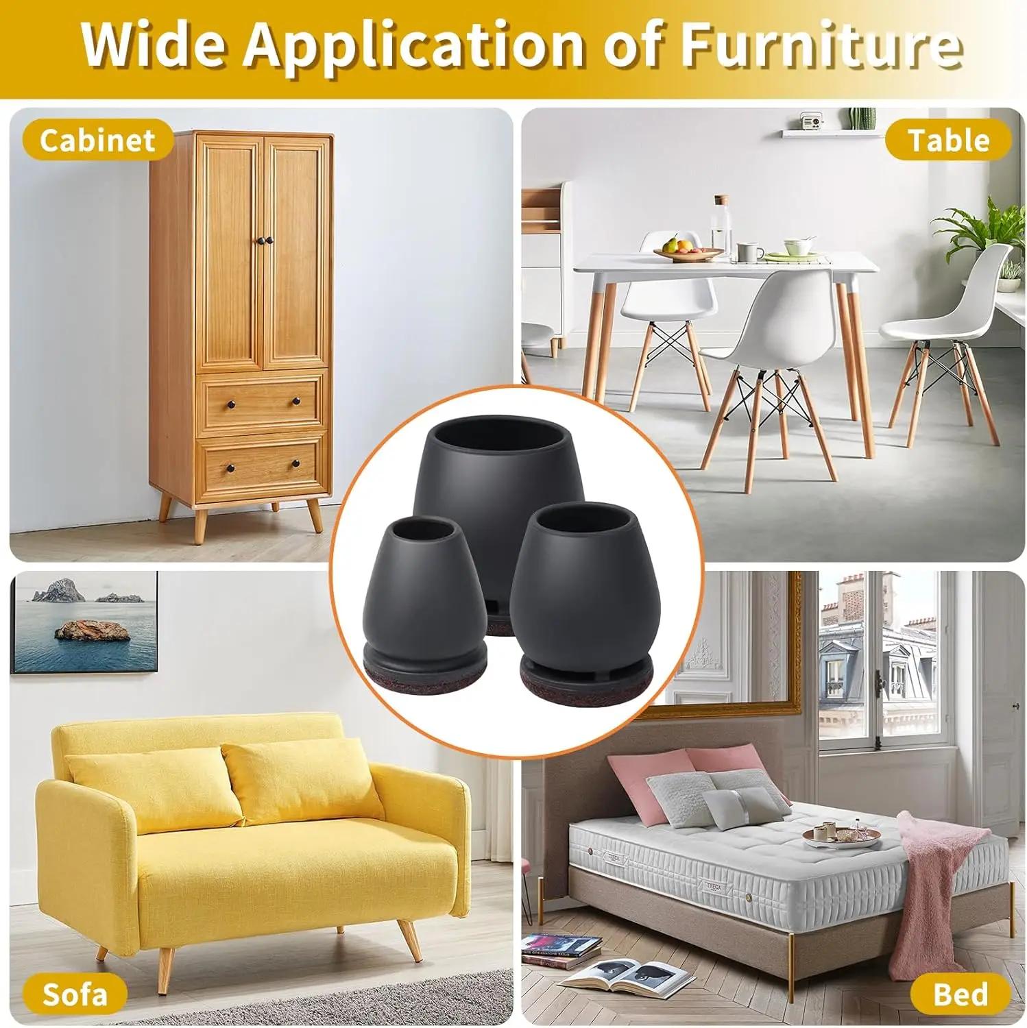 Protecteur de sol pour pieds de chaise, 8 pièces, couvre-pied diagonale avec coussinets en feutre ép
