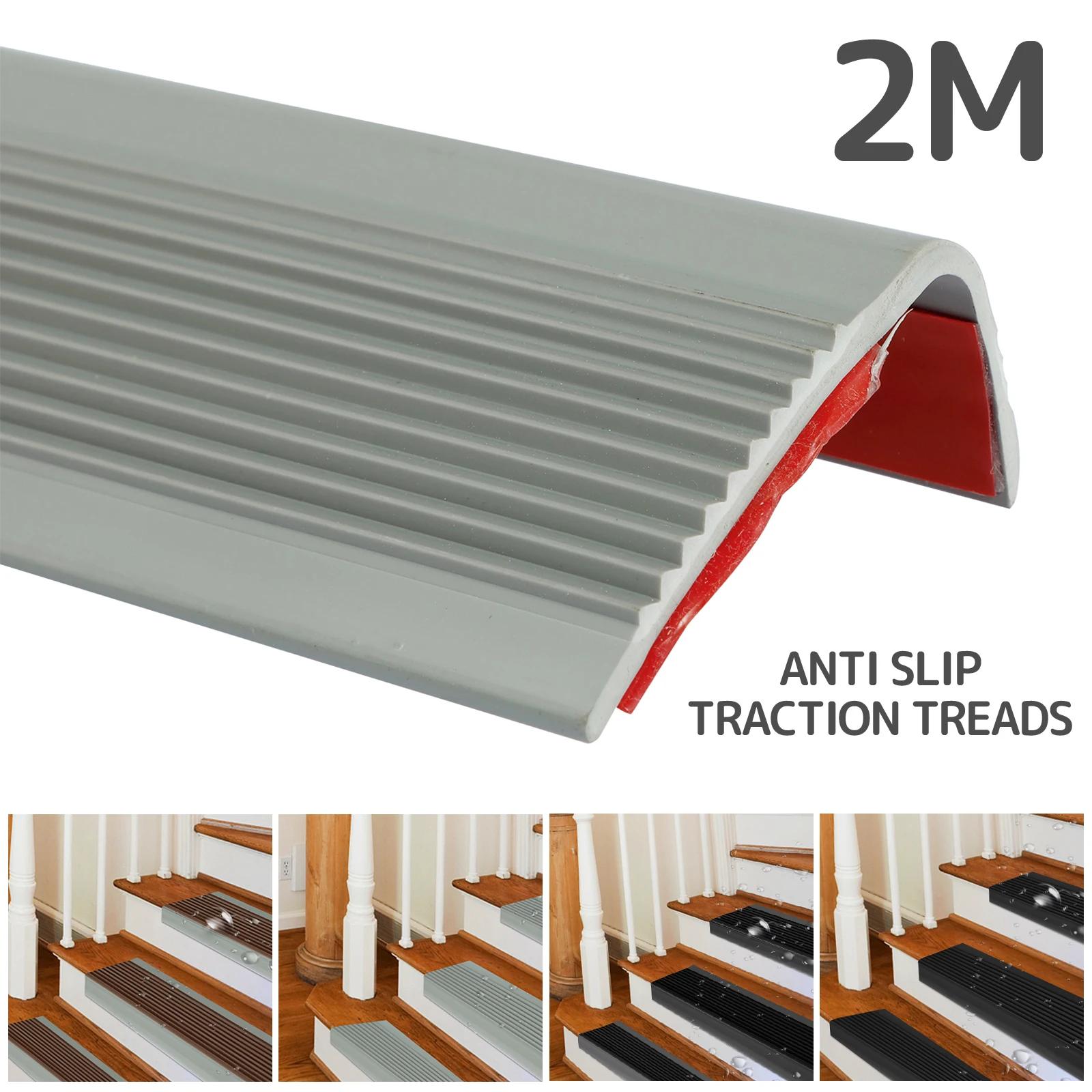 1 rouleau de protection de bord d'escalier en PVC souple, antidérapant, bordure de nez d'escalier en