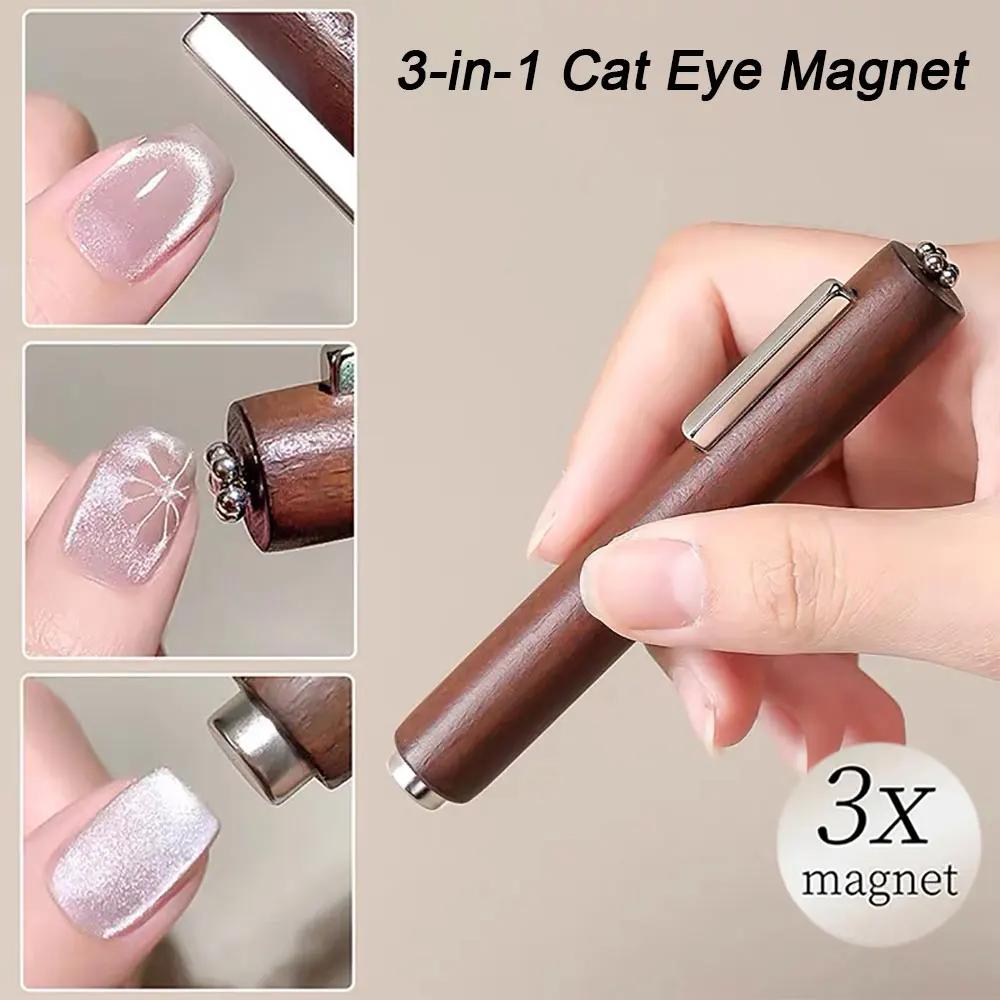 Bâton magnétique multifonctionnel 3 en 1 pour ongles, œil de chat, 130mm, vernis Gel Super puissant,