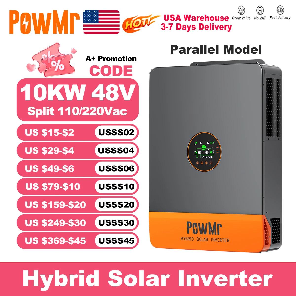 PowMr-Onduleur Solaire MPPT à Phase Partagée, Puissance Nominale de 10KW, Sortie 120/Kampylique, Bat