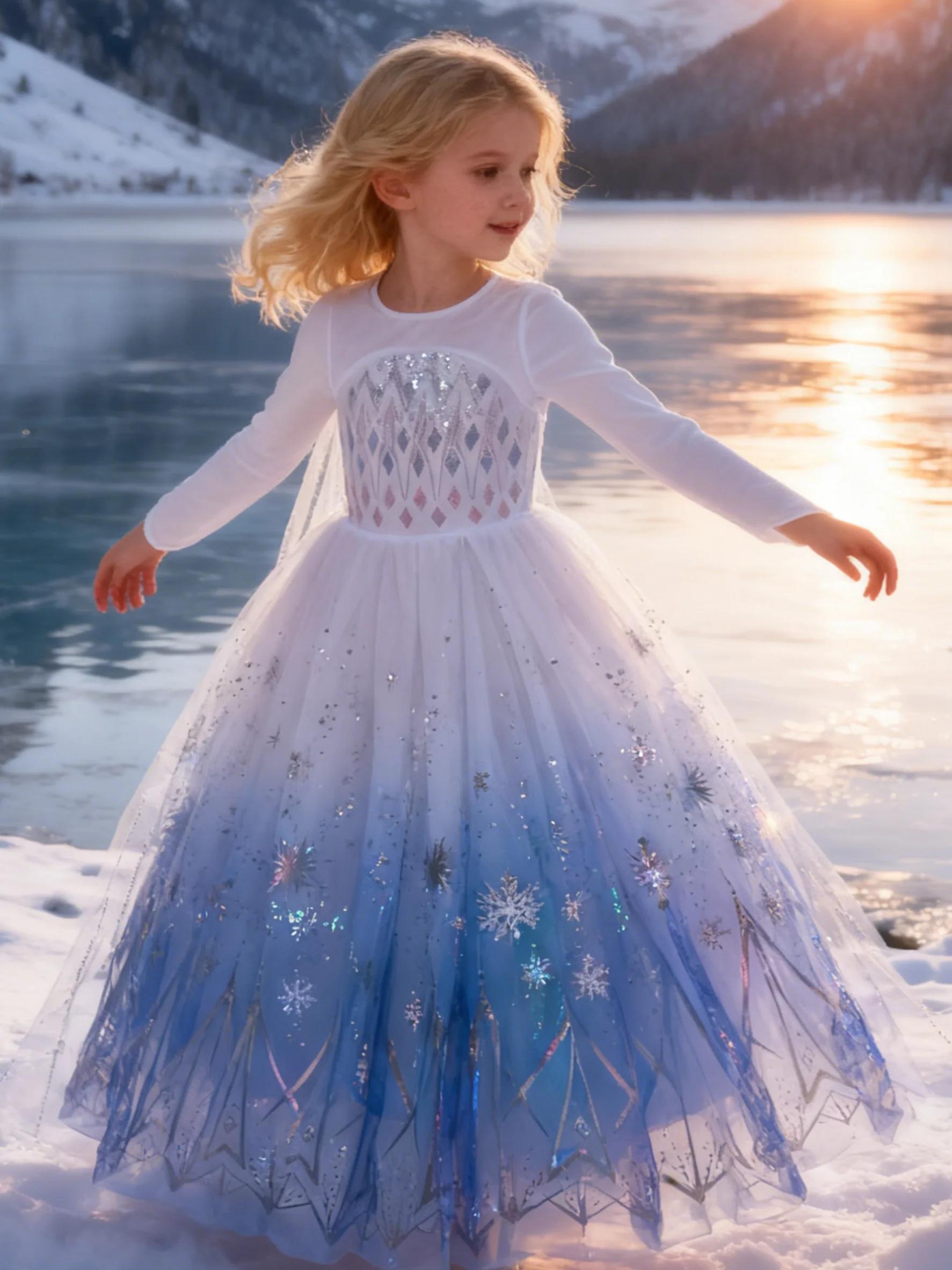 Elsa Anna enfant princesse filles robe Rapunzal enfants Cosplay Halloween robes enfants Costume robe