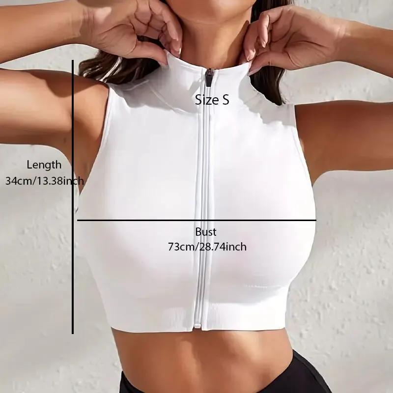Femmes 2 pièces Ensemble près du corps respirant Sexy Yoga Zipper Exercice Fitness Gilet Top