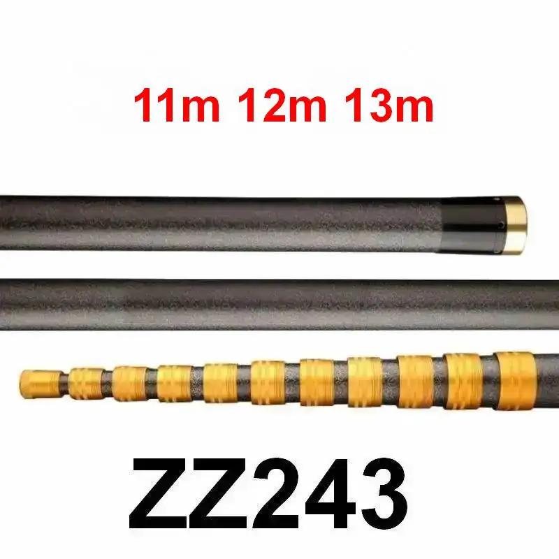 Canne de manutention de filet de pêche ZZ243 en fibre de carbone 11m 12m 13m, longueur pliée 147cm,